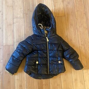 Michael Kors Black Quilted Puffer Jacket with Hood